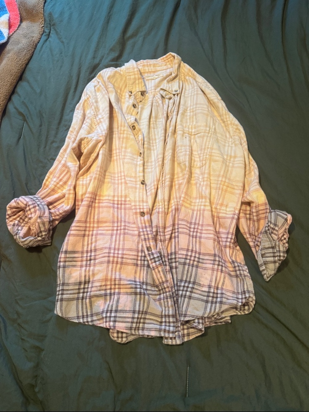 Light Plaid Button-Front Women's Shirt - Pink and Cream